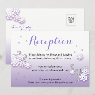 Pastel lovebirds wedding custom Reception card