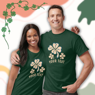 Pastel Lucky Shamrock Clover Text St Patrick`s Day T-Shirt