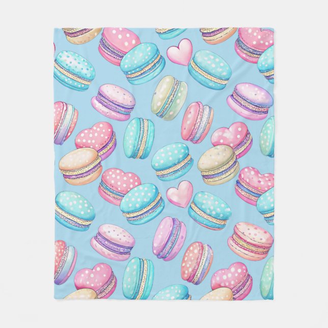 Pastel Macaron Fleece Blanket (Front)