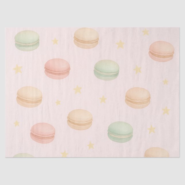 Pastel Macaron & Stars Watercolor Tissue Tissue Paper (Front)