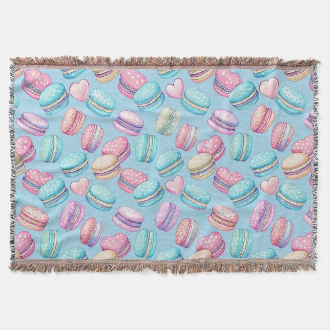 Pastel Macaron Throw Blanket (Front)