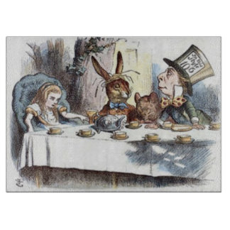Pastel Mad Hatters Tea Party Cutting Board