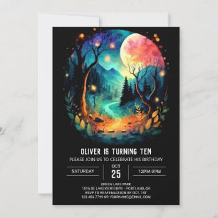 Pastel Magic Timber Birthday Invitation