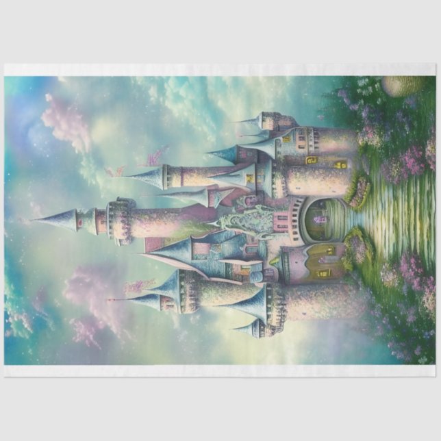 Pastel Magical Castle Tissue Paper (Front)