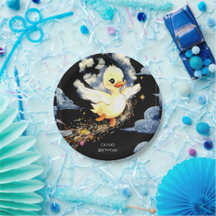 Pastel Magical Duck Birthday Paper Plate
