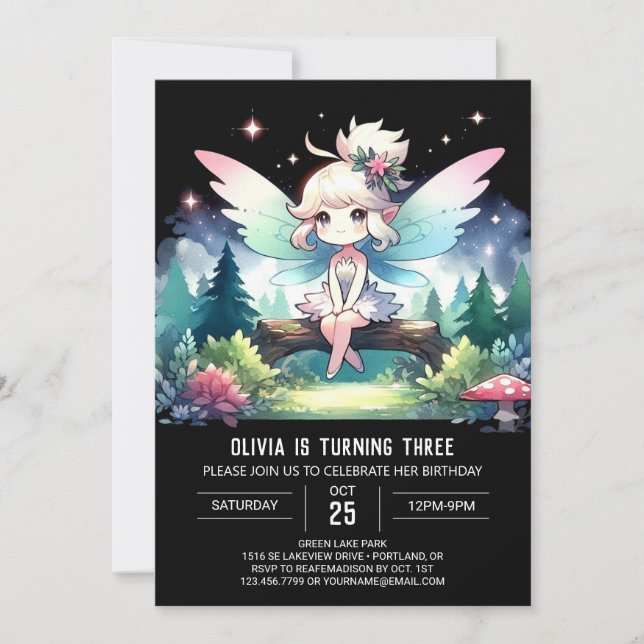 Pastel Magical Fairy Birthday Invitation (Front)