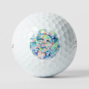 Pastel Magical Idol Girl Chibi Anime Golf Balls