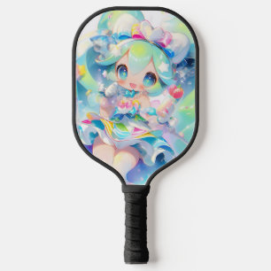 Pastel Magical Idol Girl Chibi Anime Pickleball Paddle