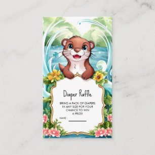 Pastel Magical Otter Baby Shower Enclosure Card