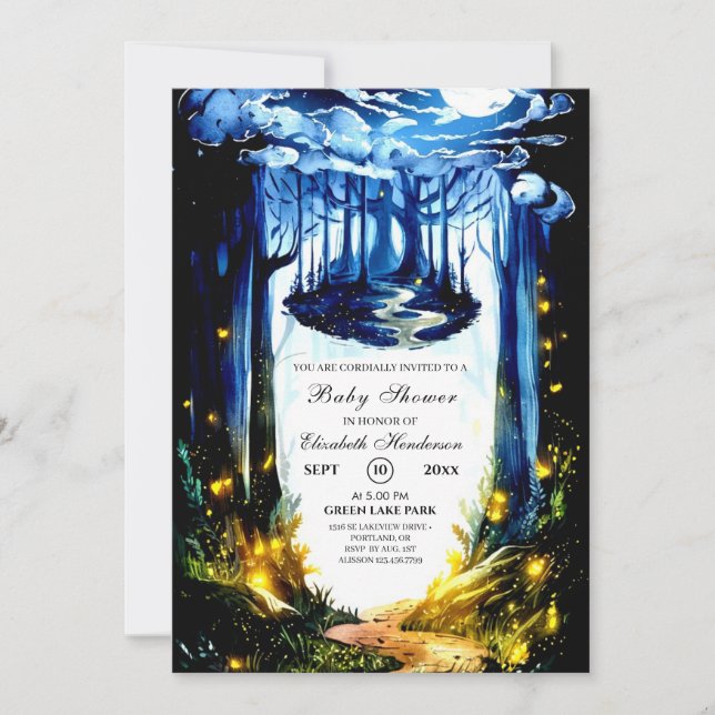 Pastel Magical Woodland Baby Shower Invitation (Front)