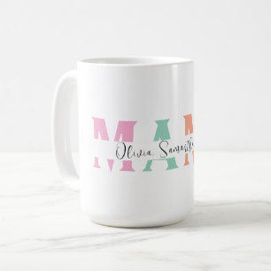 Pastel MAMA Mug with Personalised Kids' Name