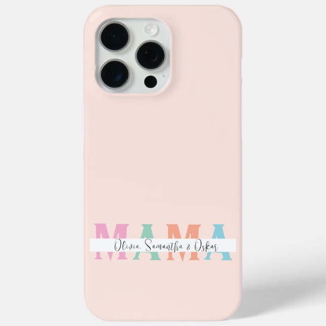 Pastel MAMA Personalised iPhone Case (Back)