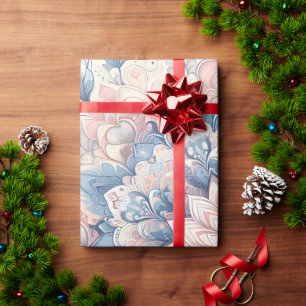 Pastel Mandala Floral Gift Wrap – Boho Botanical S
