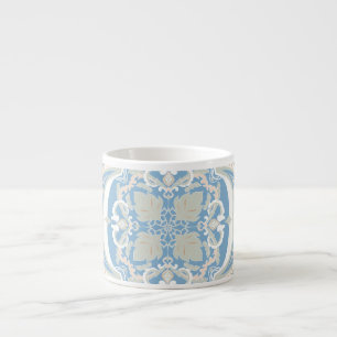 pastel mandala in blue espresso cup