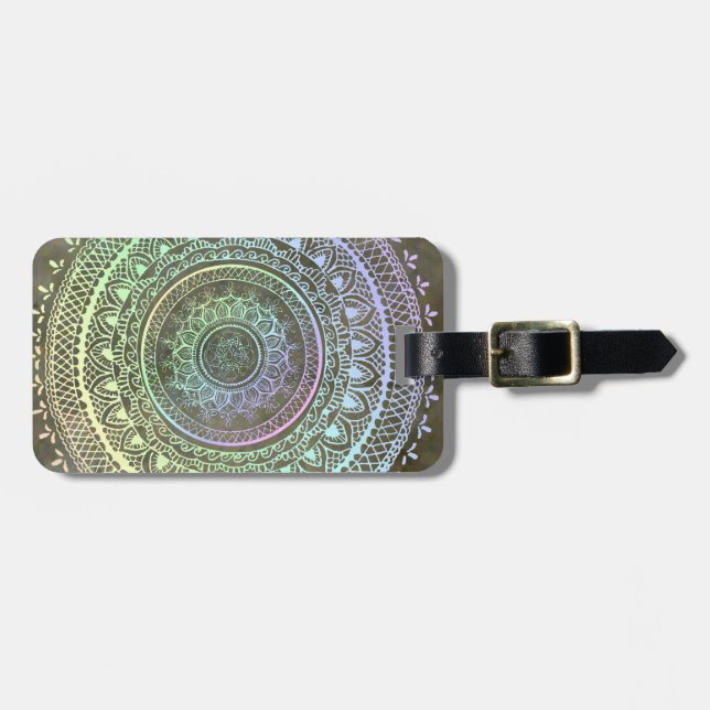 Pastel Mandala Luggage Tag (Front Horizontal)
