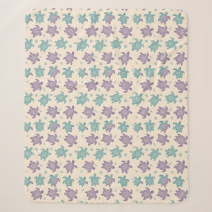 Pastel Mandala Turtle Pattern Sherpa Blanket