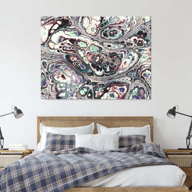 Pastel Marble Bloom Mosaic Canvas Print (Insitu(Bedroom))