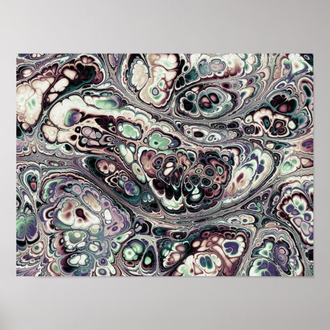 Pastel Marble Bloom Mosaic Poster (Front)