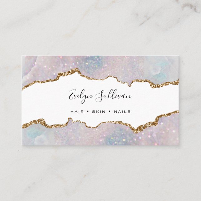 pastel marble business card (Front)