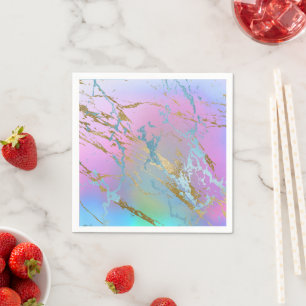 Pastel Marble   Girly Millennial Ombre Watercolor Napkin