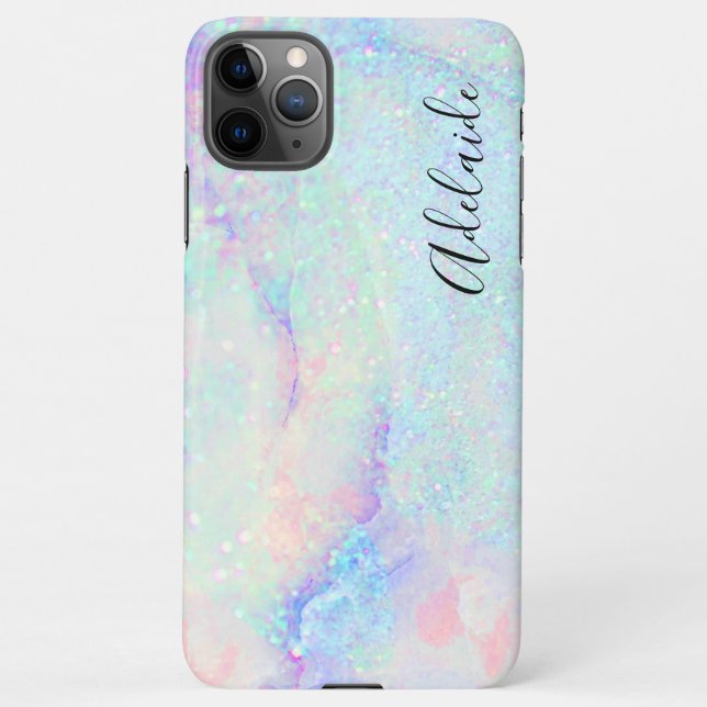 pastel marble glitter iPhone case (Back)
