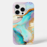 Pastel marble ink abstract glitter art