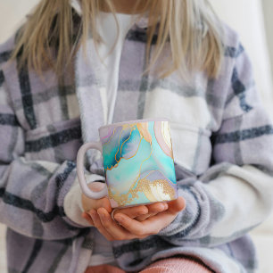 Pastel marble ink abstract glitter art coffee mug