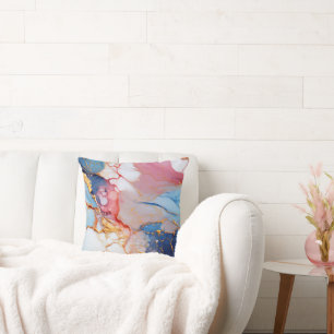 Pastel Marble with Gold Elegance Cushion