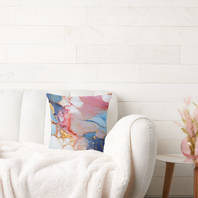 Pastel Marble with Gold Elegance Cushion (Couch)