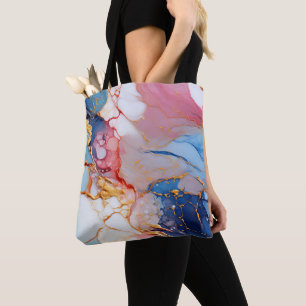 Pastel Marble with Gold Elegance Tote Bag