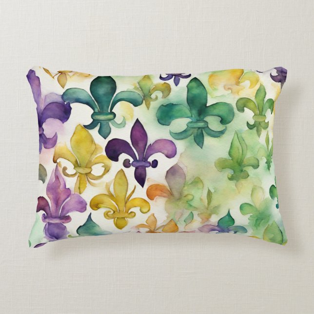 Pastel Mardi Gras Lumbar Decorative Cushion (Front)