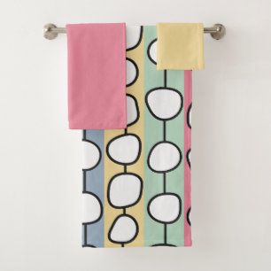 Pastel MCM Colourful Lines  Bath Towel Set