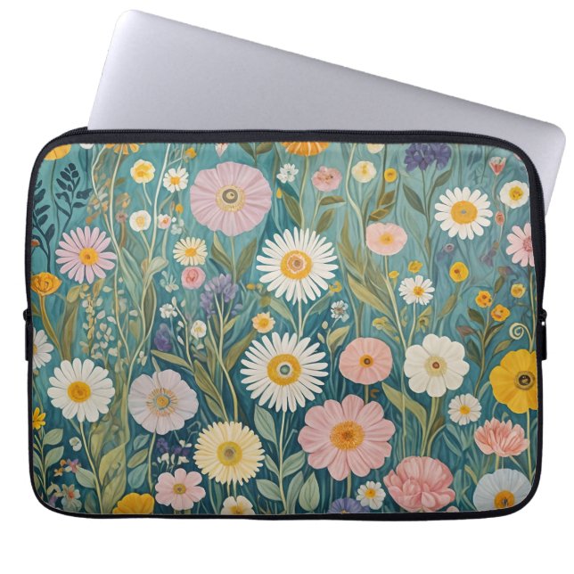 Pastel Meadow Bliss Laptop Sleeve (Front)
