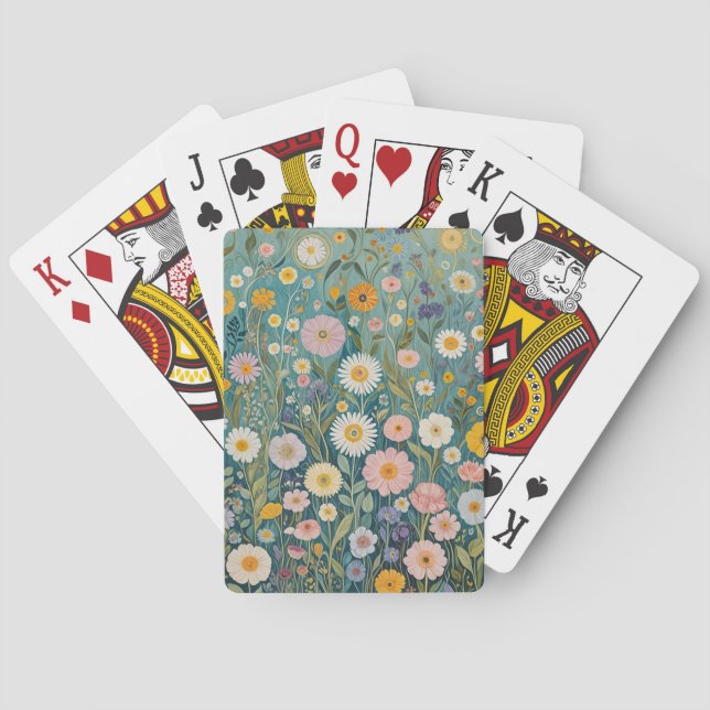 Pastel Meadow Bliss Playing Cards (Back)