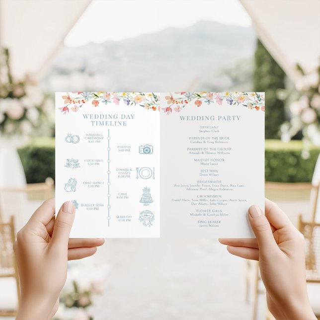 Pastel Meadow Floral Wedding Foldable Program (Creator Uploaded)