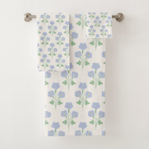 Pastel Meadow Flow Soft Botanical Bath Towel Set