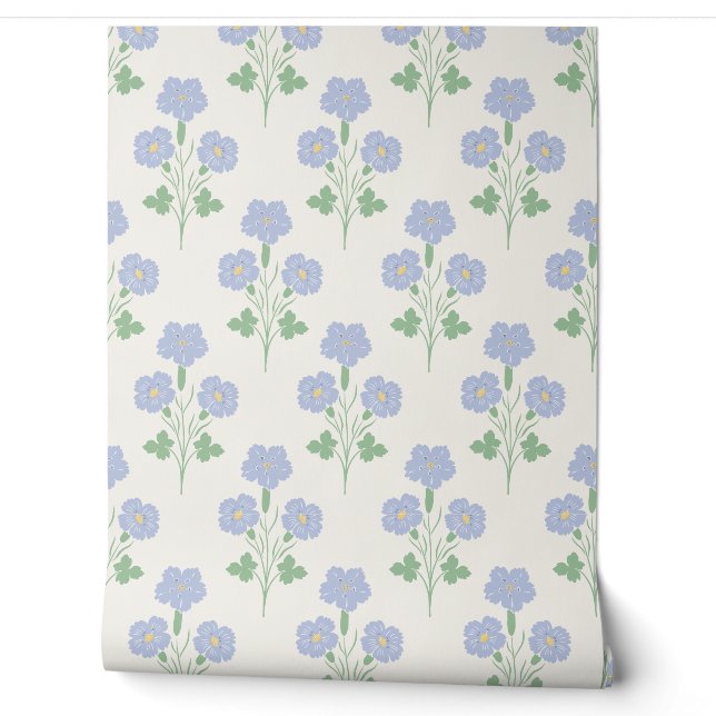 Pastel Meadow Flow Soft Botanical Wallpaper (Unrolling)