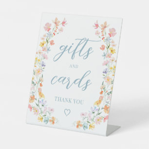 Pastel Meadow Flower Wedding Gifts and Cards Sign