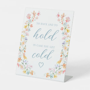 Pastel Meadow Flower Wreath Wedding Blanket Sign