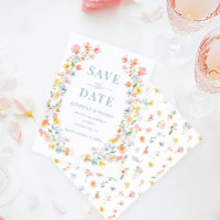 Pastel Meadow Flowers Spring Summer Save The Date