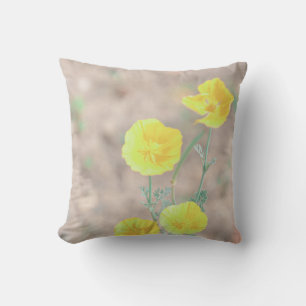 Pastel Meadow Wild Flowers Nature Pillow Cushion