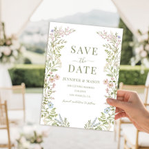 Pastel Meadow Wildflower Floral Save The Date