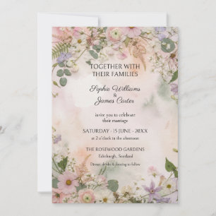 Pastel Meadow Wildflower Wedding Invitation