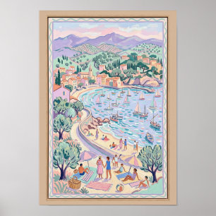 Pastel Mediterranean Bay Matisse Style Poster