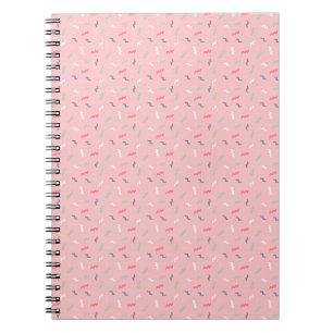 Pastel Memphis Pattern with Abstract Squiggles Notebook