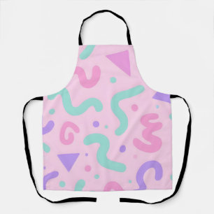Pastel Memphis Squiggle Geometric Playful Retro Apron