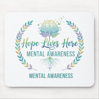 PASTEL MENTAL HEALTH MATTERS SAYING MOUSE MAT