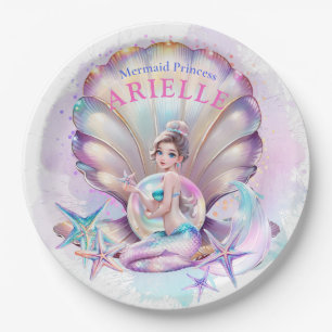 Pastel Mermaid 1st Birthday Under The Sea Mermaid Paper Plate