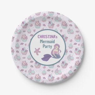 Pastel Mermaid Birthday Party Sea theme Paper Plate