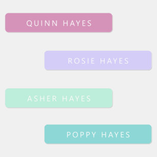 Pastel Mermaid Colours Name Labels